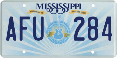 MS license plate AFU284