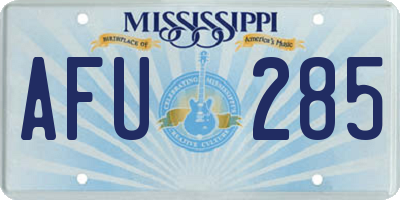 MS license plate AFU285