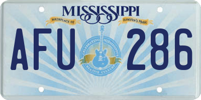 MS license plate AFU286