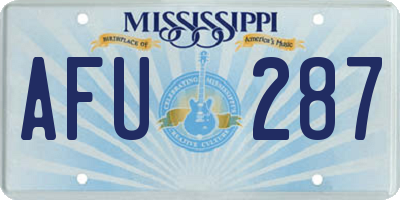 MS license plate AFU287