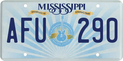 MS license plate AFU290