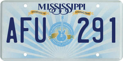 MS license plate AFU291