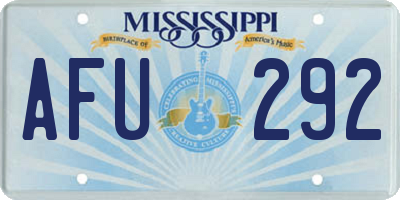 MS license plate AFU292