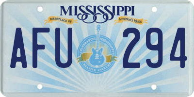 MS license plate AFU294