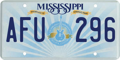 MS license plate AFU296
