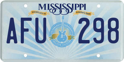 MS license plate AFU298