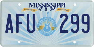 MS license plate AFU299