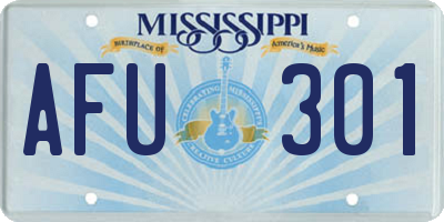 MS license plate AFU301