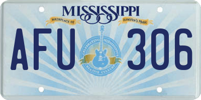 MS license plate AFU306