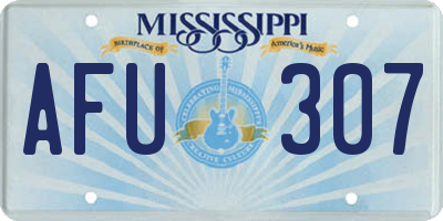 MS license plate AFU307