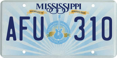 MS license plate AFU310
