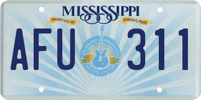 MS license plate AFU311