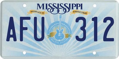 MS license plate AFU312