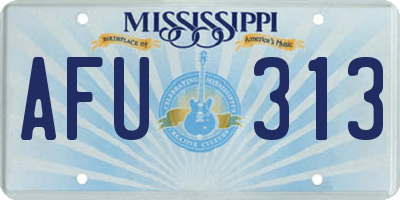 MS license plate AFU313