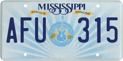 MS license plate AFU315