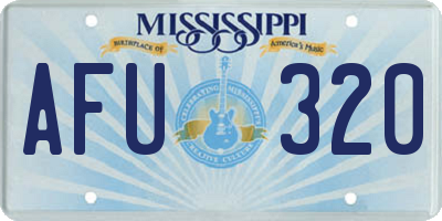 MS license plate AFU320
