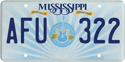 MS license plate AFU322