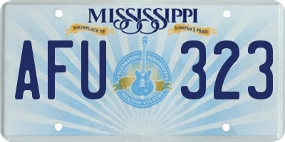 MS license plate AFU323