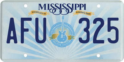 MS license plate AFU325