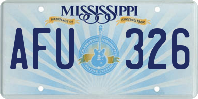 MS license plate AFU326