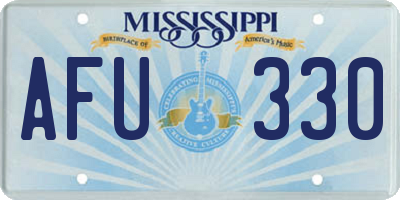 MS license plate AFU330