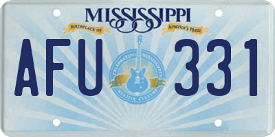 MS license plate AFU331