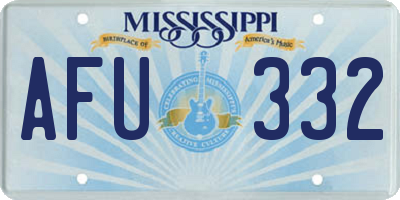 MS license plate AFU332