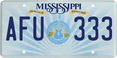 MS license plate AFU333