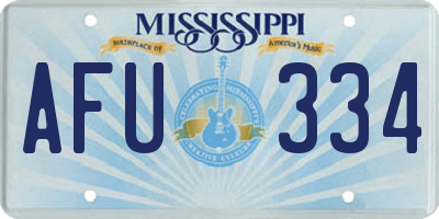 MS license plate AFU334