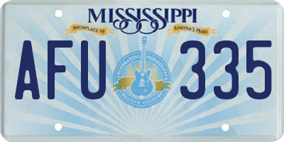 MS license plate AFU335