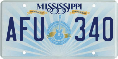 MS license plate AFU340