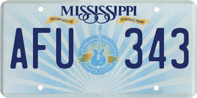 MS license plate AFU343