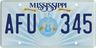 MS license plate AFU345