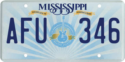 MS license plate AFU346