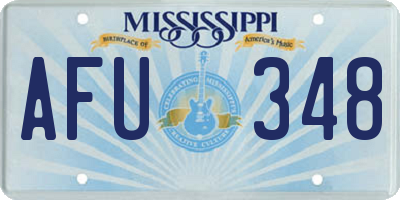 MS license plate AFU348