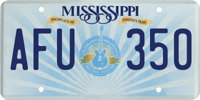 MS license plate AFU350