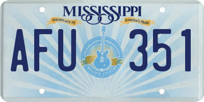 MS license plate AFU351