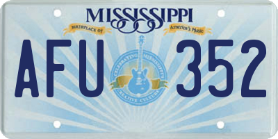 MS license plate AFU352