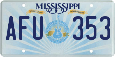 MS license plate AFU353