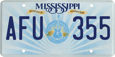 MS license plate AFU355