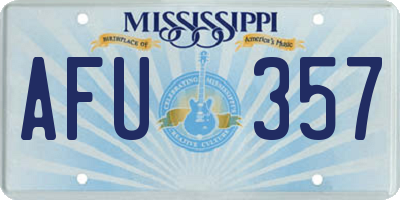 MS license plate AFU357