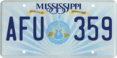 MS license plate AFU359