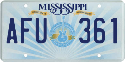 MS license plate AFU361