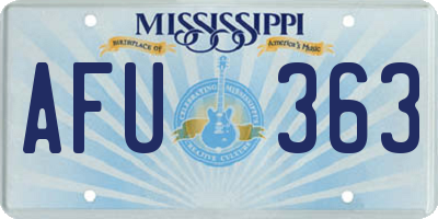 MS license plate AFU363