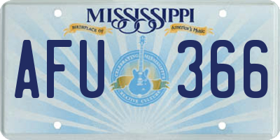 MS license plate AFU366
