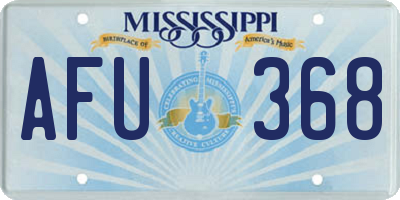 MS license plate AFU368
