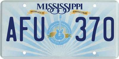 MS license plate AFU370