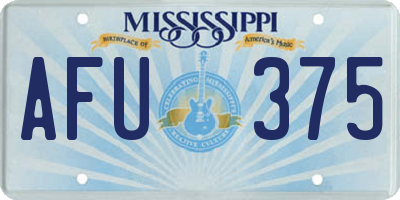 MS license plate AFU375