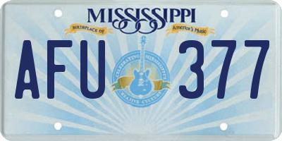 MS license plate AFU377