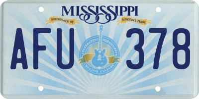 MS license plate AFU378